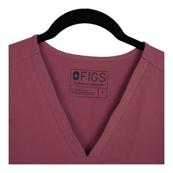 EUC FIGS Technical Collection Casma Maroon Three Pocket Scrub Top Size S - Picture 8 of 8